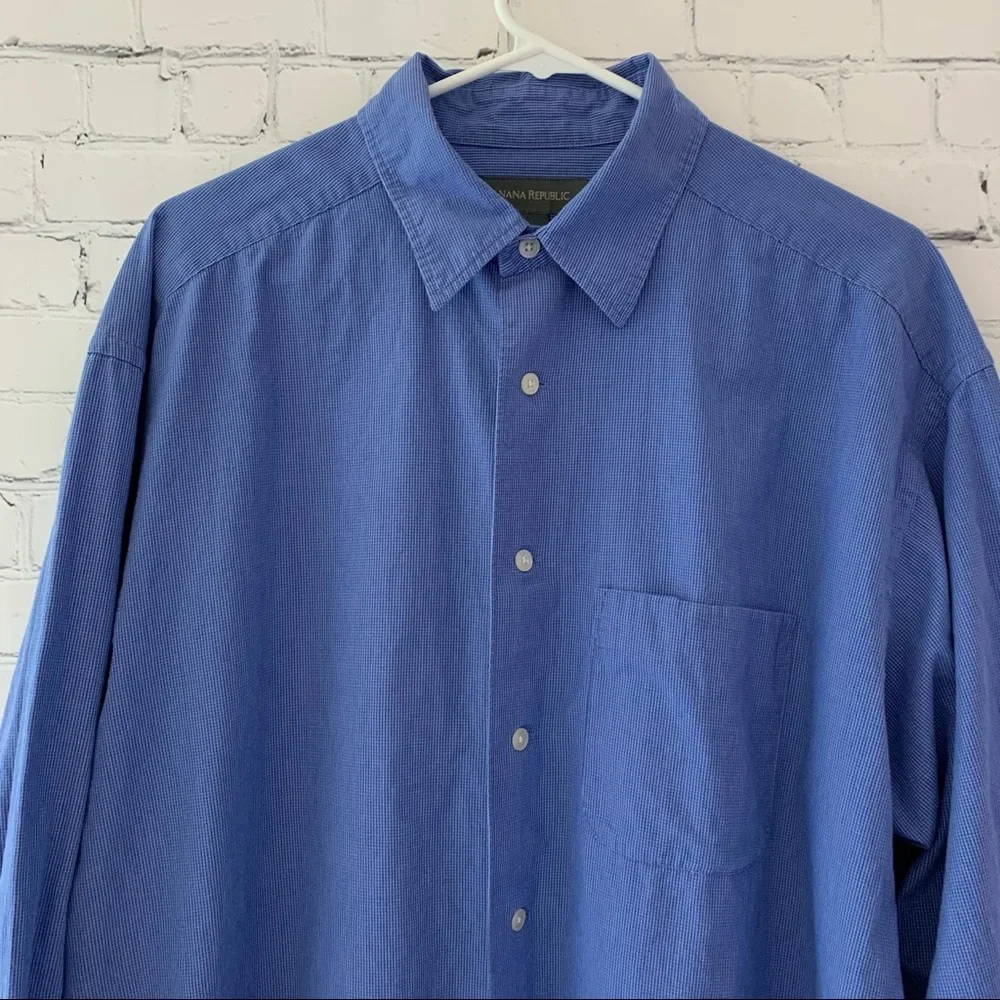 Banana Republic men’s long sleeve plaid button down shirt | size Large